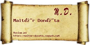 Maltár Donáta névjegykártya